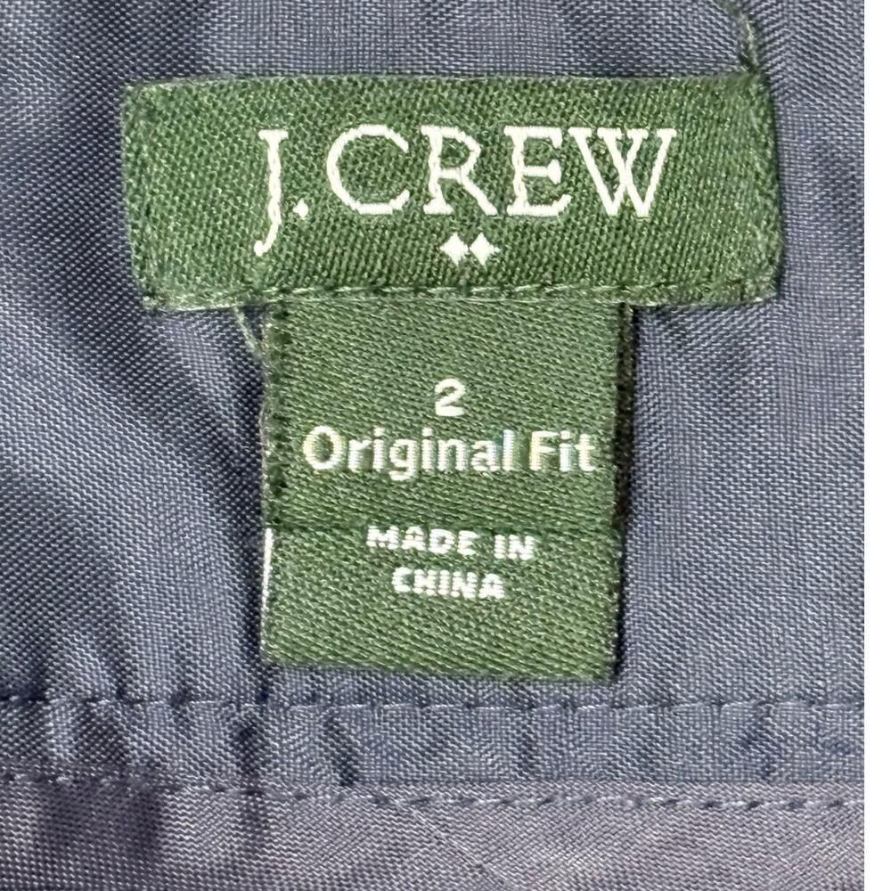 J. Crew Original Fit Navy Pinstripe Skirt Size 2 99% Wool Tailored Separate Sz 2 - Picture 3 of 8